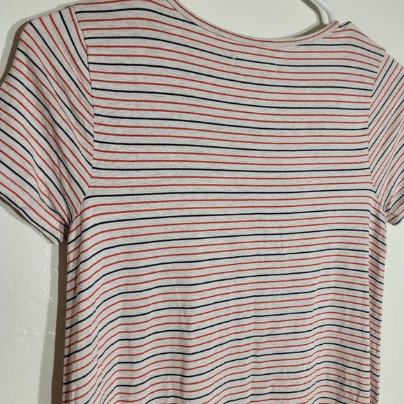 Madewell Swingy Tee Striped Red White Blue Short Sleeve Dress sz XXS GUC - Picture 8 of 9